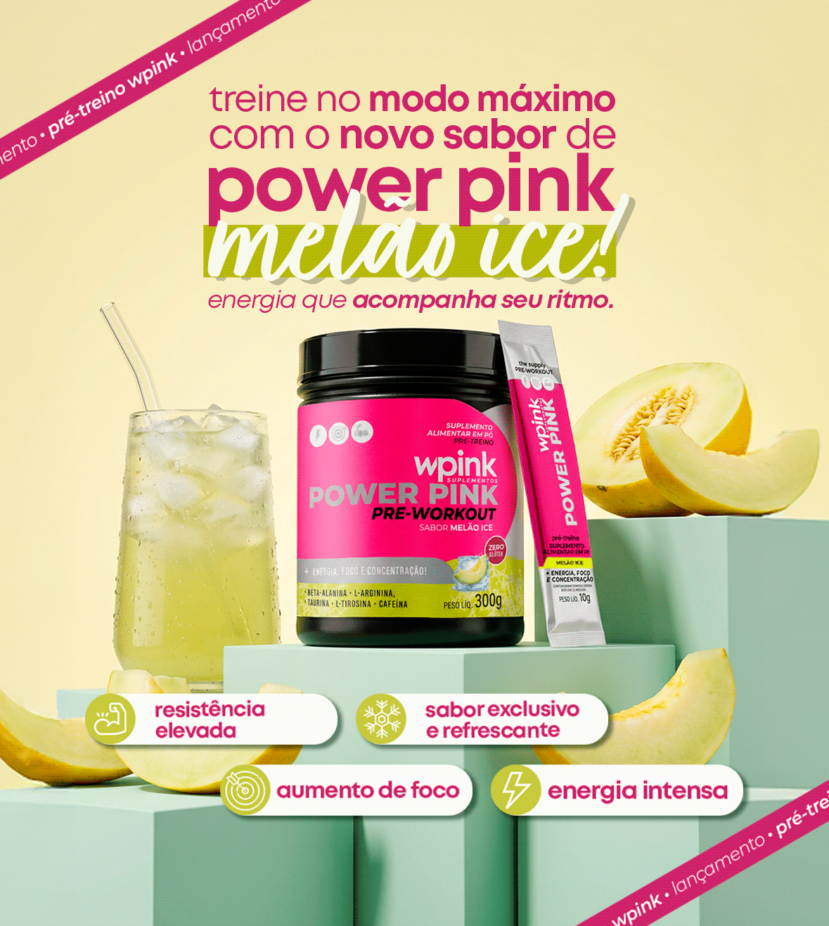 Power Pink Pré-Workout Melão Ice