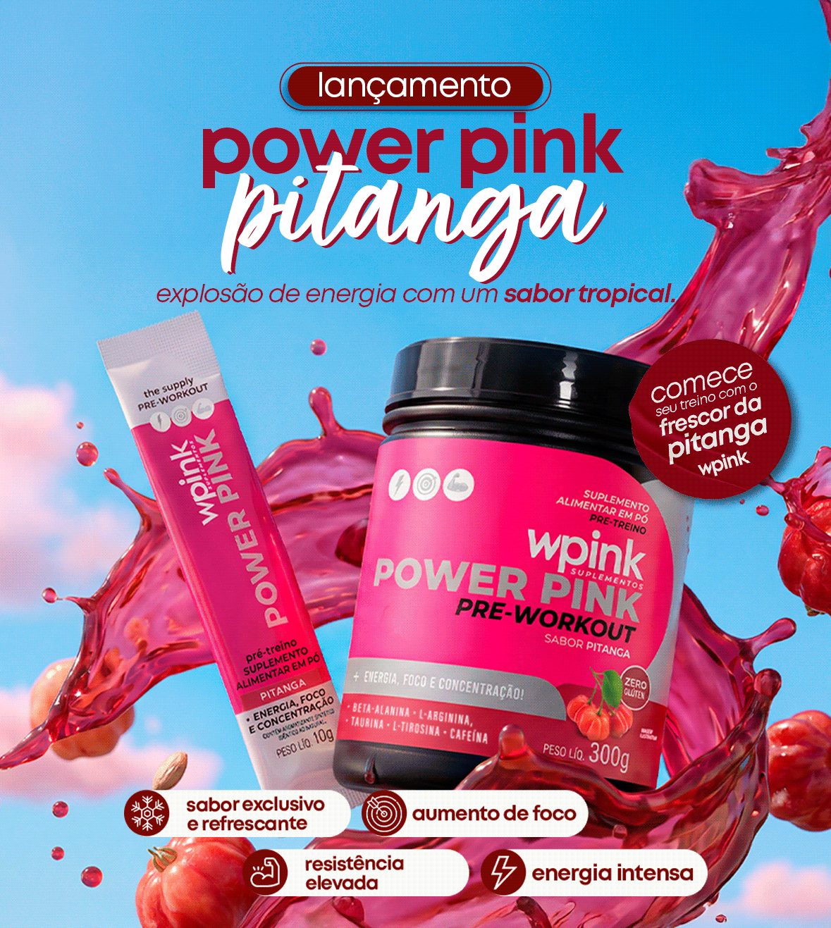 Lançamento Power Pink Pitanga - pré-treino